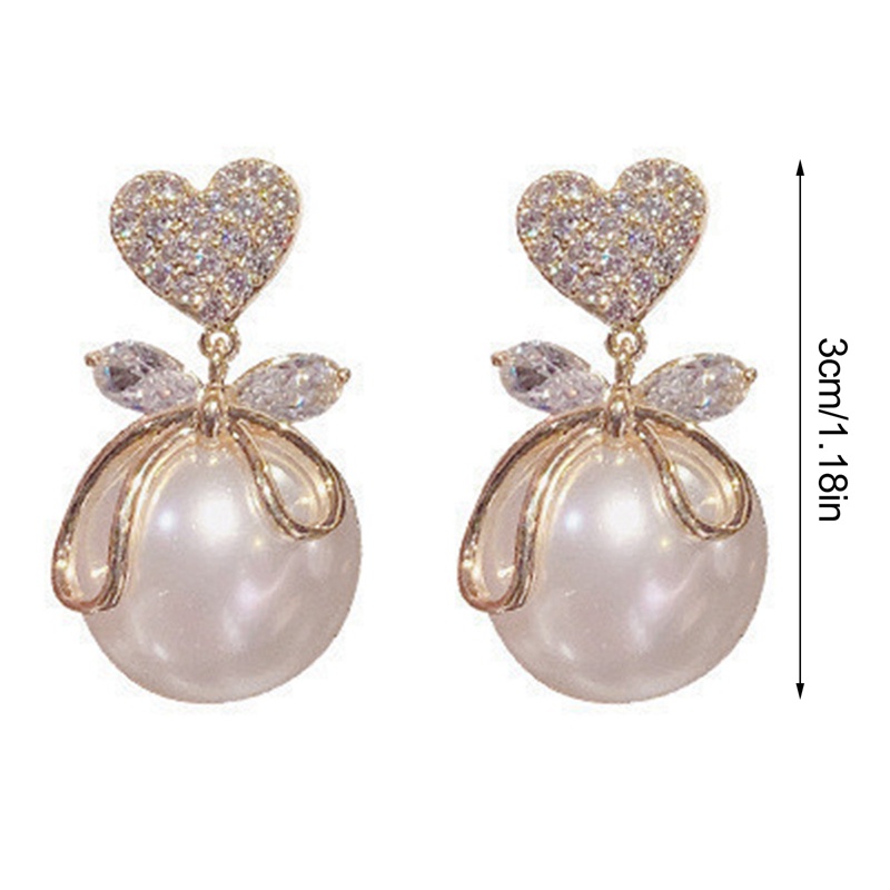 Khuyên Tai Hình Trái Tim Đính Ngọc Trai Thời Trang Dành Cho Nữ