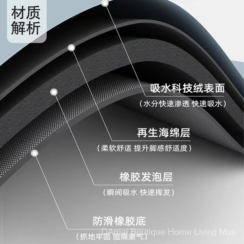 Thảm Lót Sàn Mềm Mại Thấm Hút Nước Nhanh Khô Chống Trượt Hình Bông Hoa