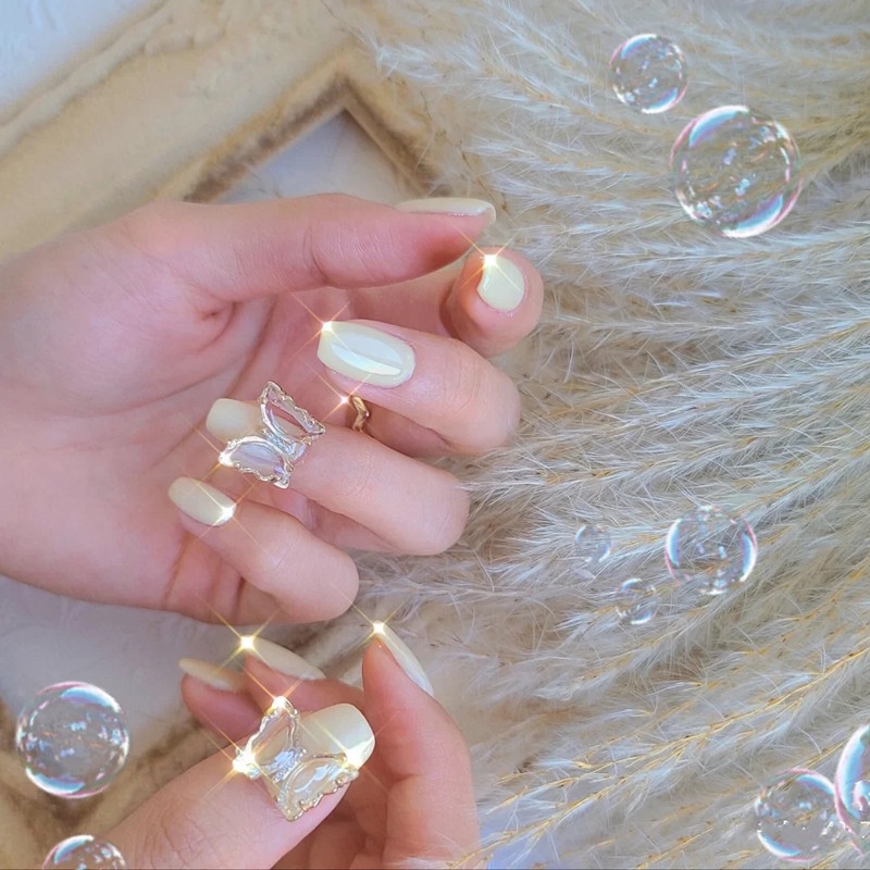 Phụ Kiện Đính Trang Trí Móng Tay Hình Bướm Đính Đá Zircon Phong Cách Nhật Bản