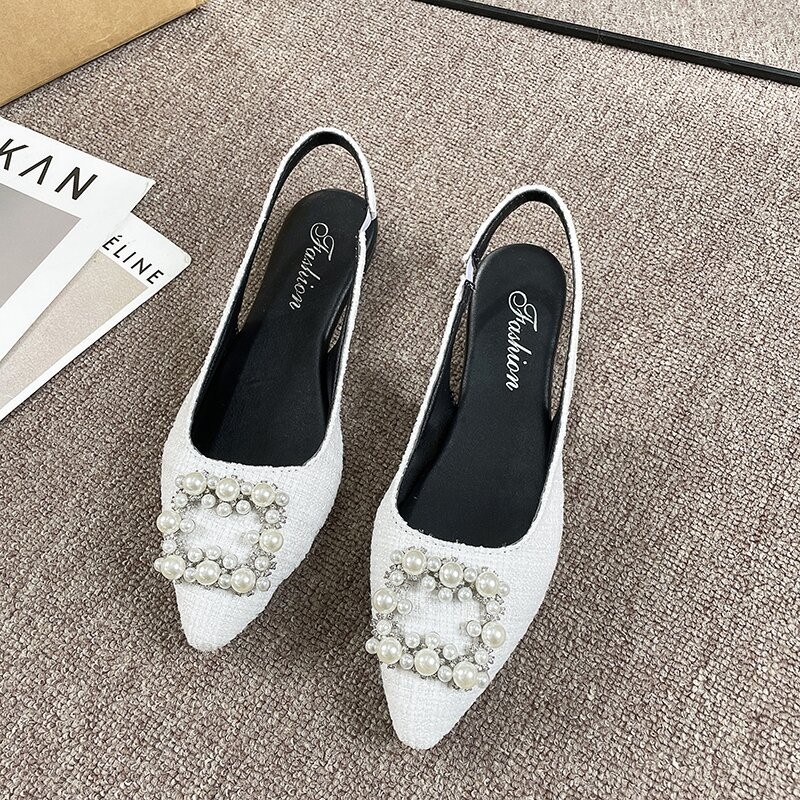 Giày Cao Gót Mũi Nhọn Chất Liệu Satin Thời Trang Pháp Cho Nữ 02510