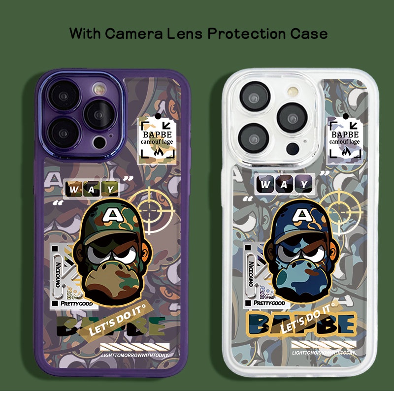 Ốp Điện Thoại iphone 13 14 Pro MAX ip 14PRO 14PROMAX Silicon Case Bảo Vệ Camera ốp lưng điện thoại i phone 13PRO 13PROMAX Ngụy trang graffiti Ape BAPE Cho iP 1314 Pro max