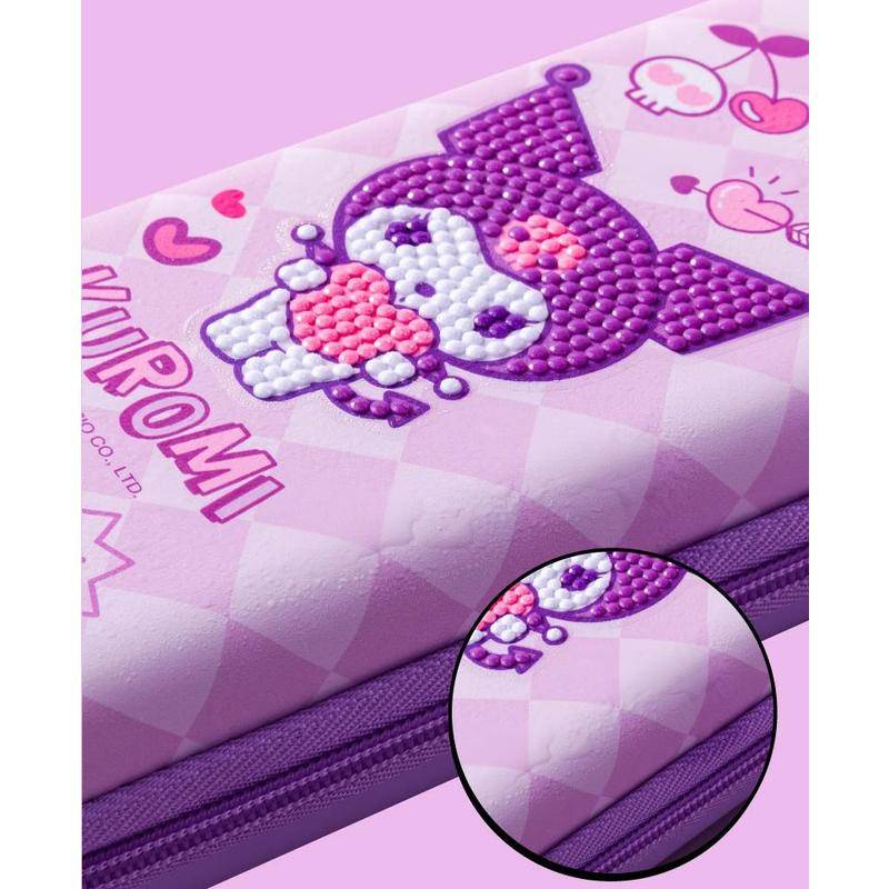 SANRIO Túi Đựng Bút Cầm Tay Bằng Da Đính Đá Pha Lê Tự Làm Họa Tiết Cinnamoroll Mymelody Kuromi 2023