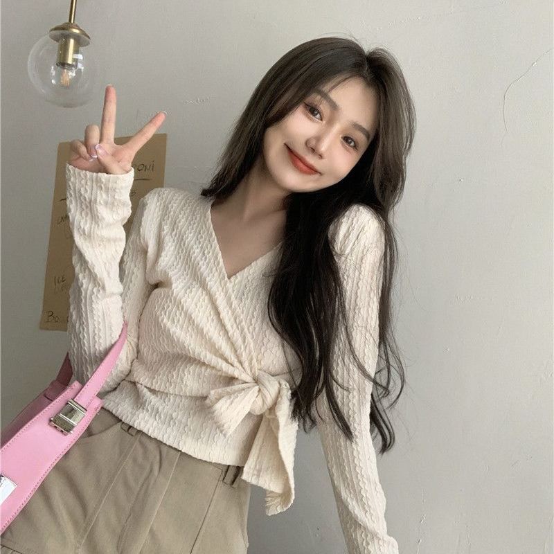 Áo Kiểu Tay Dài Cổ Chữ V Thời Trang Quyến Rũ Cho Nữ