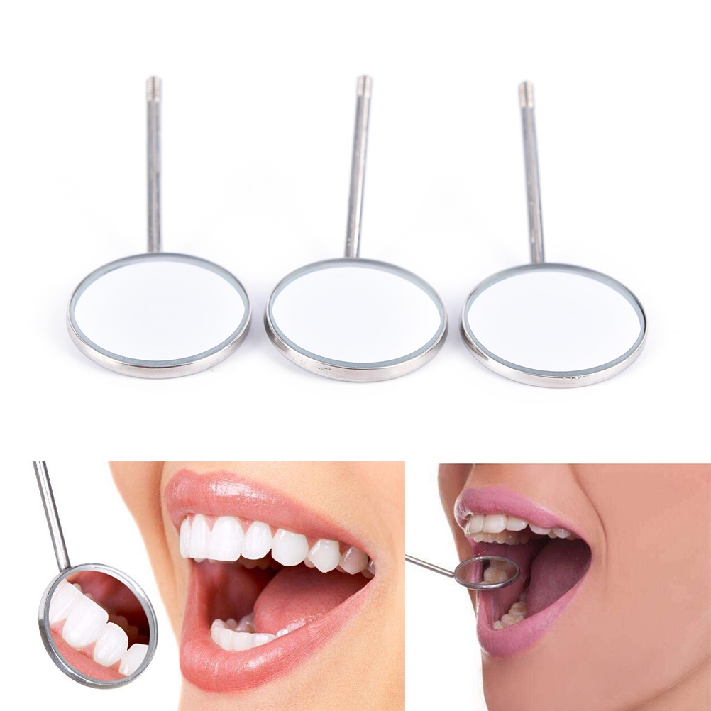 Set 10 Gương Nha Khoa Bằng Thép Không Gỉ Có Tay Cầm Phản Chiếu