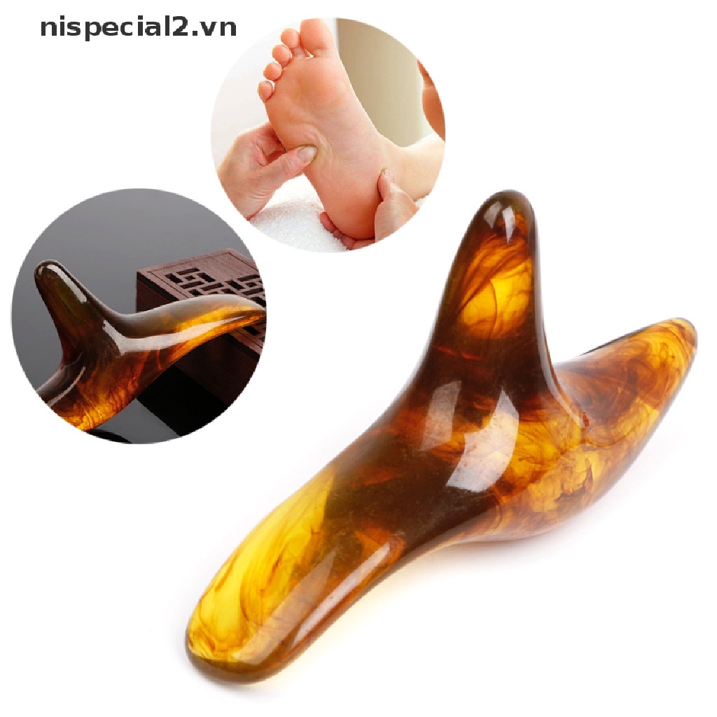 Dụng Cụ Mát Xa Chân Bằng Nhựa Resin Màu Hổ Phách Hình Tam Giác