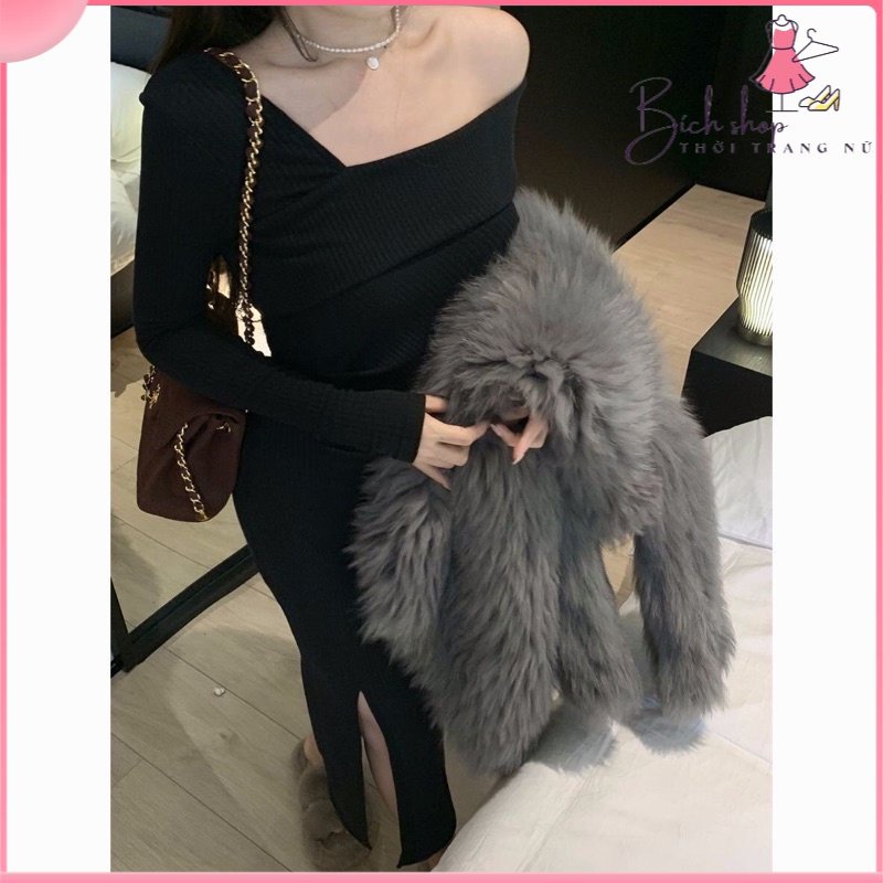 Váy body len cao cấp , dáng trễ vai sexy sang chảnh thu hút mọi ánh nhìn