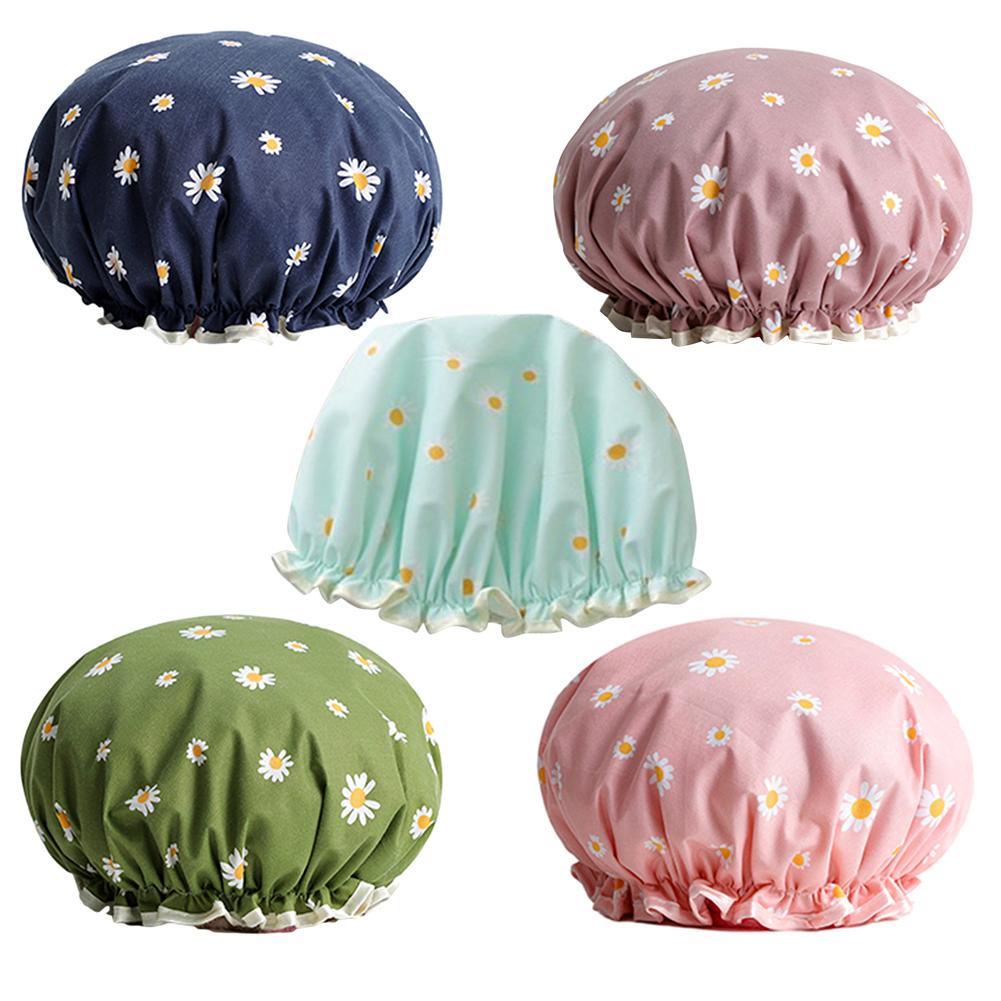 Mũ Tắm Cotton Polyester Dày Hai Lớp Chống Khói Trang Điểm Dành Cho Người Lớn F4Y0