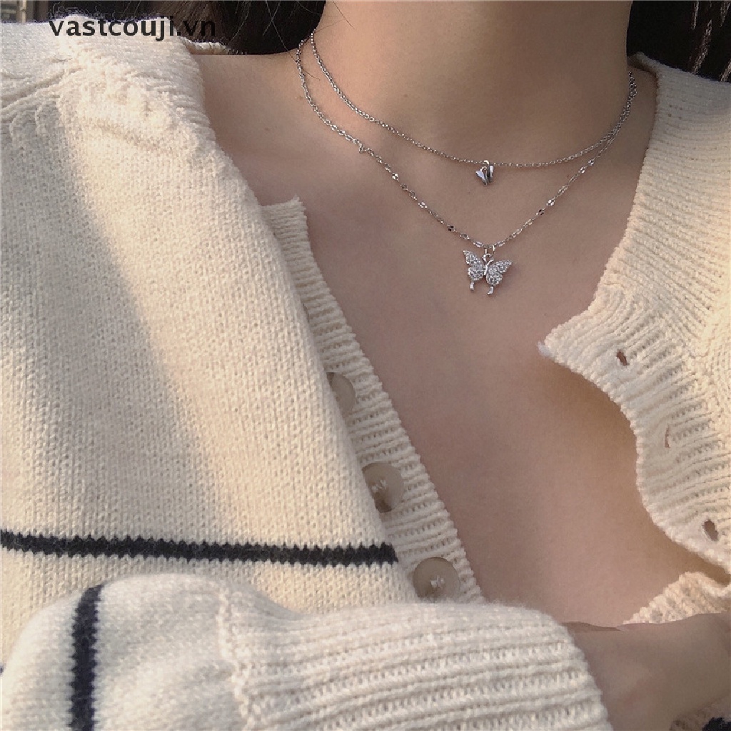 Vòng cổ Mặt Hình Bướm Đính Đá Thời Trang Dành Cho Nữ