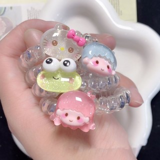 Dây Cột Tóc Co Giãn Hình Hello Kitty / Ếch Dễ Thương Cho Nữ