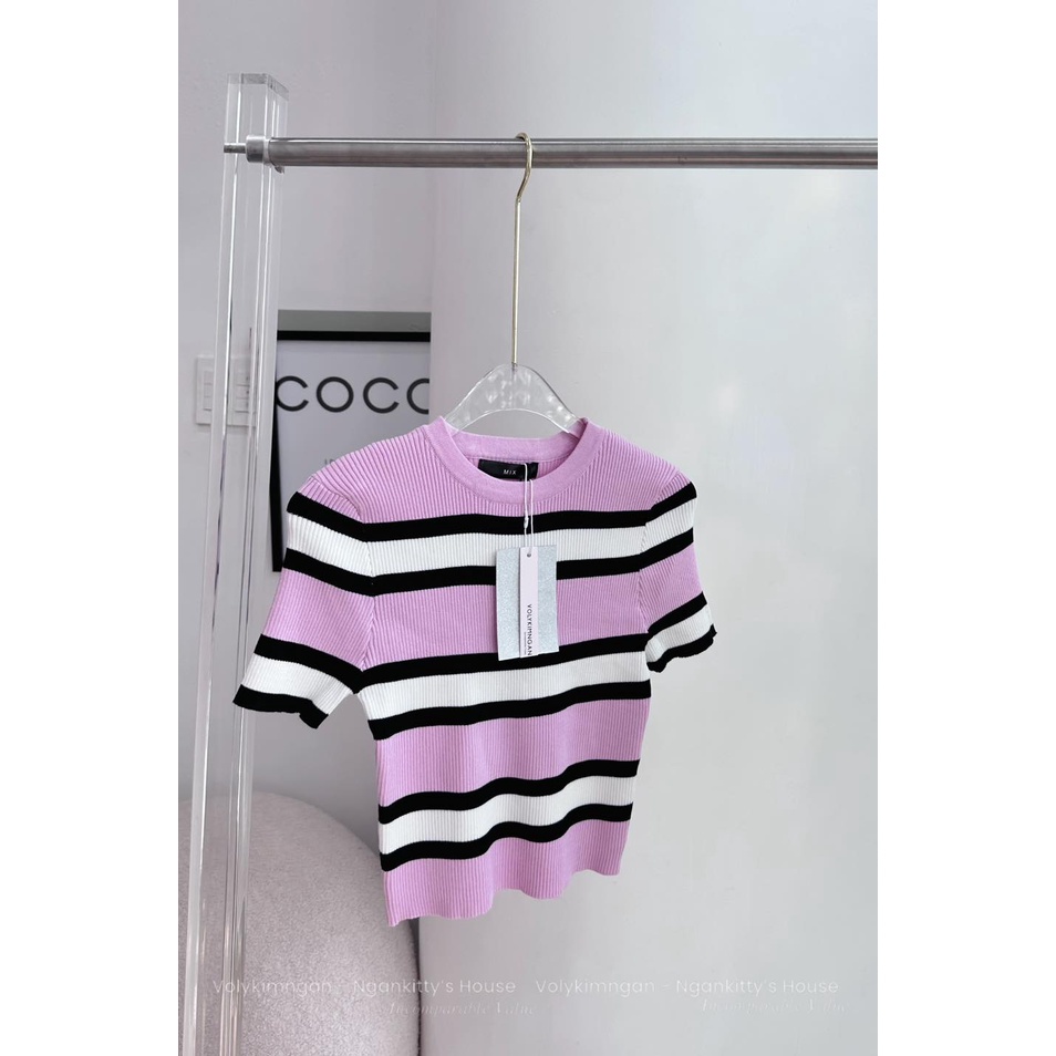 Áo len mon.te.gi sọc màu