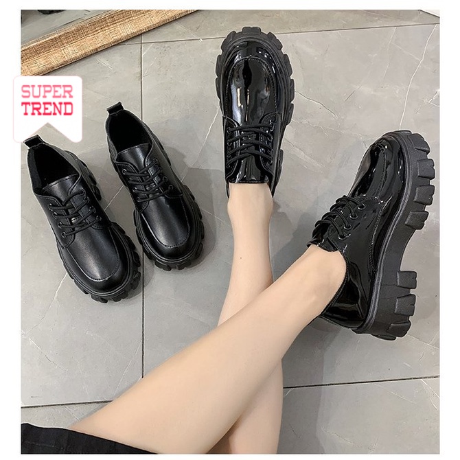 Giày Đế Dày Cột Dây Phong Cách Ulzzang Hợp Thời Trang Dễ Phối Đồ