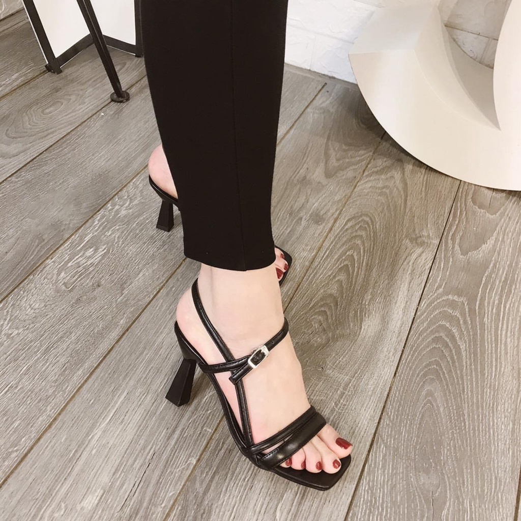 Sandal cao gót nữ 6 phân quai mảnh gót nhọn chắc chắn Giày Bánh Bèo mã Sandal13