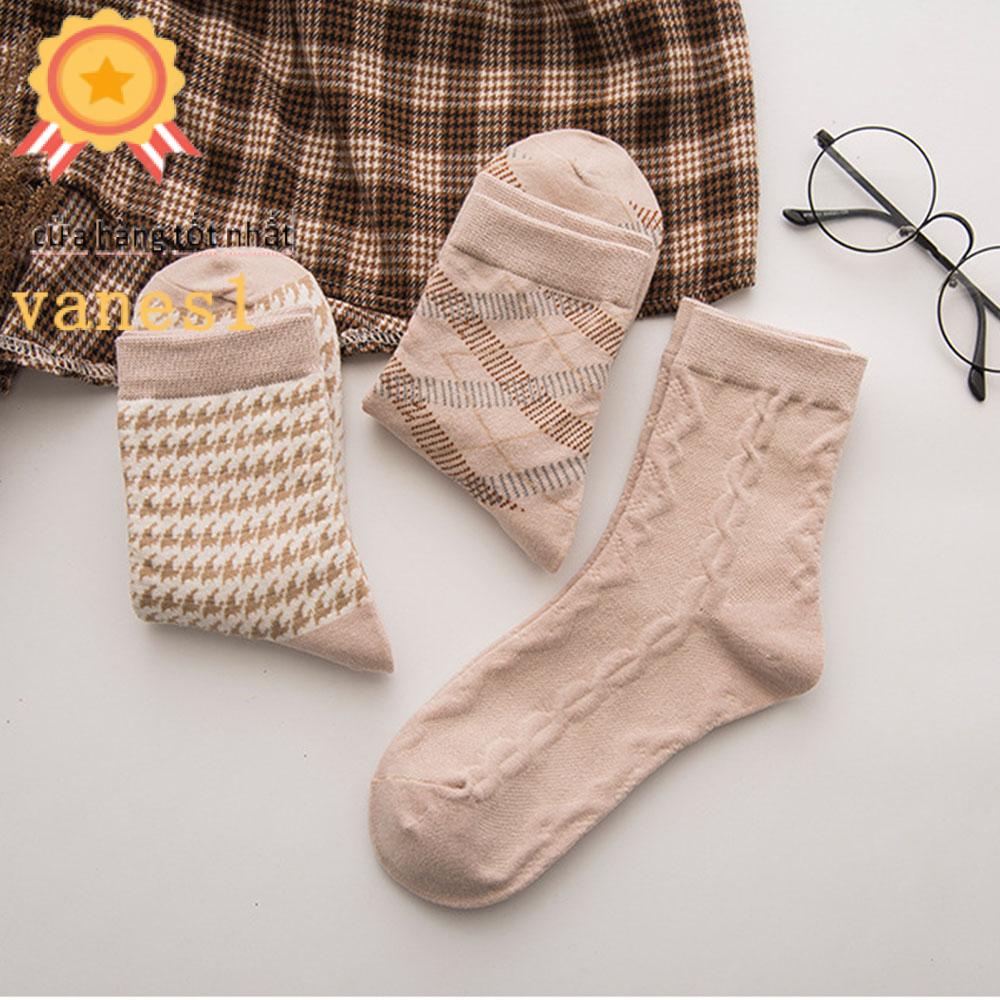 1 Đôi Vớ Mềm Mại Họa Tiết Houndstooth Thời Trang Sáng Tạo Đáng Yêu Cho Nữ