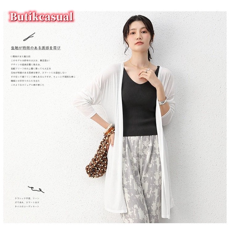 Áo Khoác cardigan Dáng Dài Rộng Tay Dài Chống Nắng Thời Trang Xuân Hè 2023 Cho Nữ