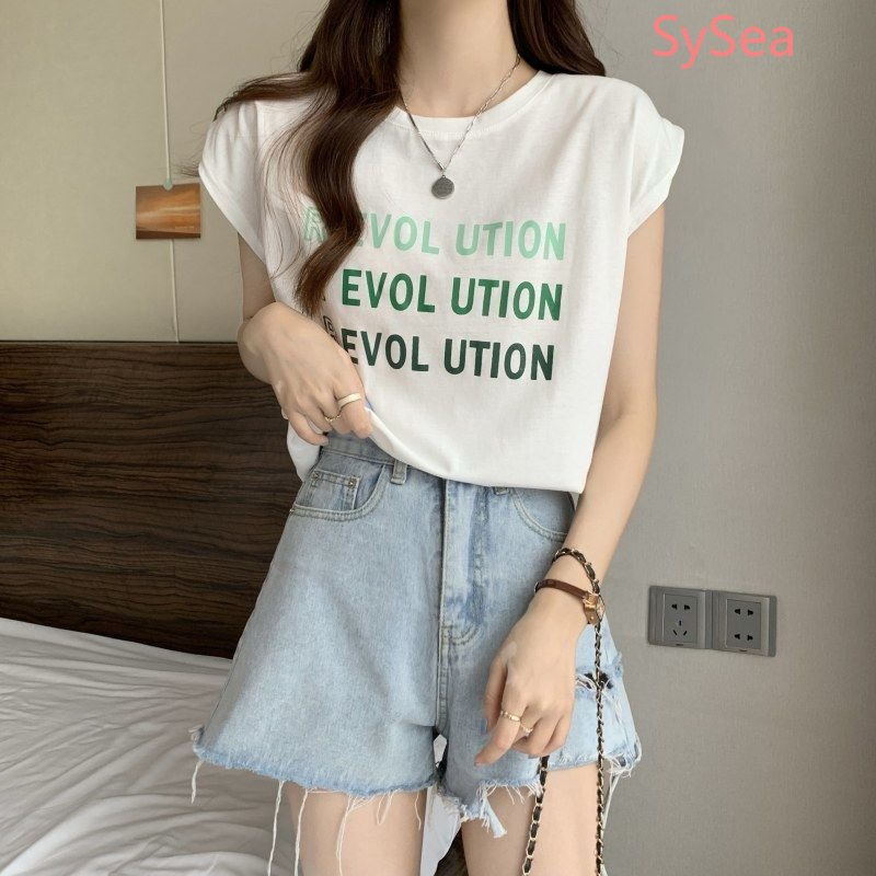 Áo Tank Top Form Rộng In Chữ Phong Cách Hàn Quốc Cho Nữ