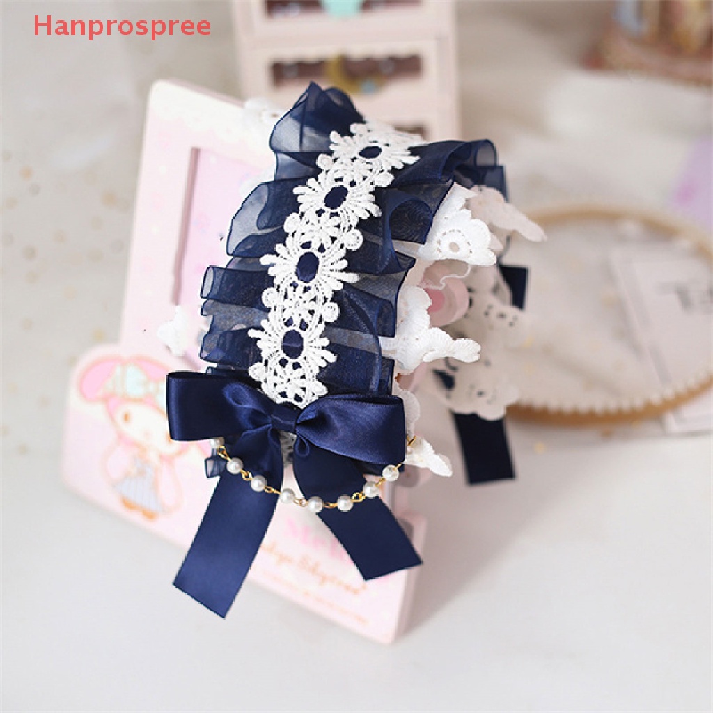 Băng Đô Cài Tóc Phối Ren Thắt Nơ Phong Cách lolita Nhật Bản