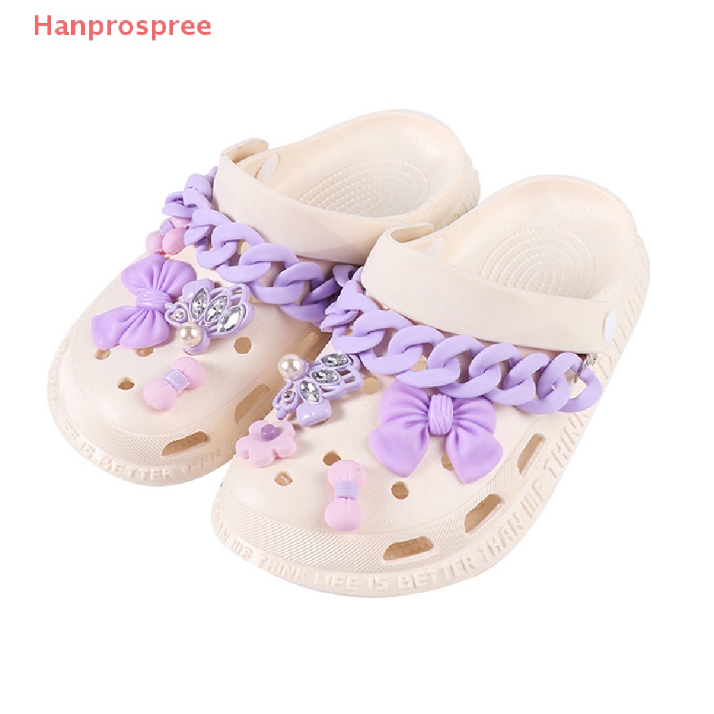 1 Set Phụ Kiện Dây Giày Bằng Nhựa PVC Hình Hoa Dễ Thương DIY