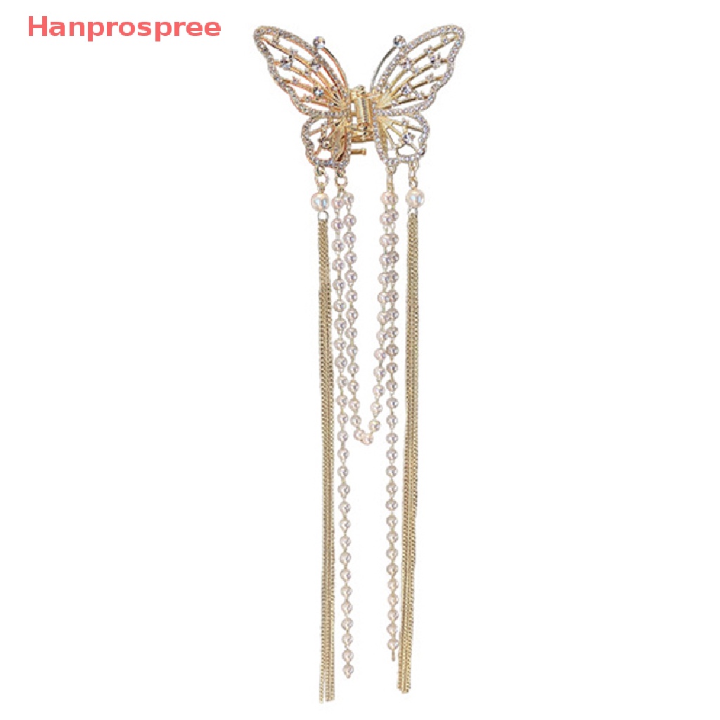 Kẹp Tóc Cá Mập Đính Ngọc Trai Giả Dáng Dài Phong Cách Vintage Thời Trang Cho Nữ