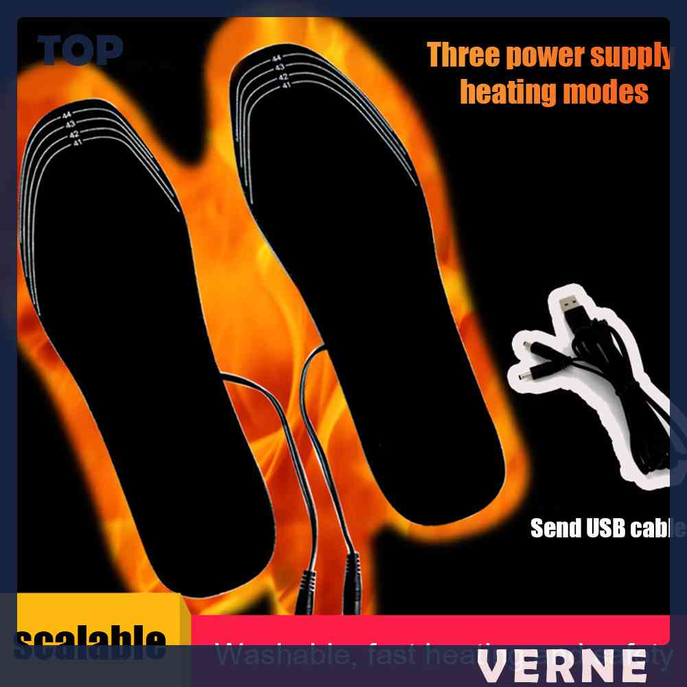 Bộ 2 Đế Lót Giày Giữ Ấm Chân Chạy Điện USB Tiện Dụng