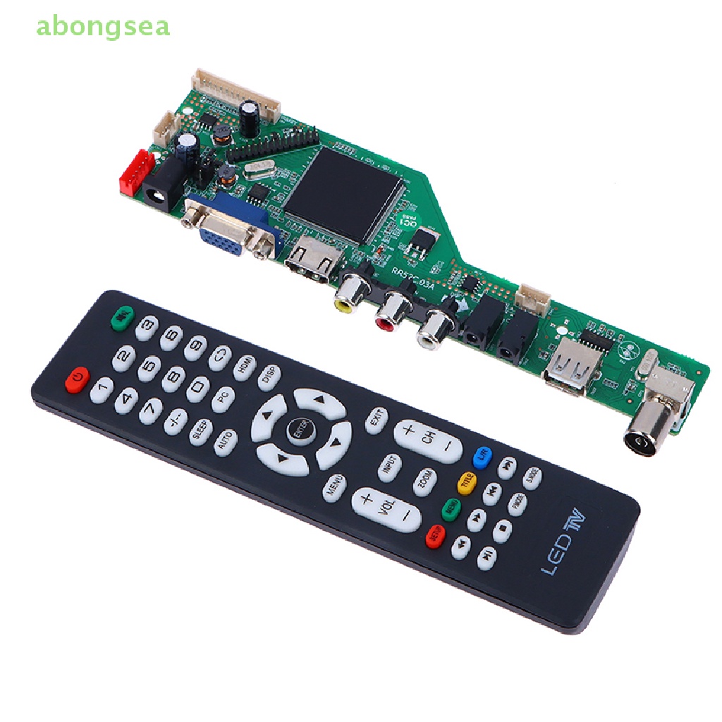 1 Bộ Bảng Mạch Chủ TV LCD RR52C.03A Hỗ Trợ DVB-T DVB-T2 Kèm Remote Điều Khiển