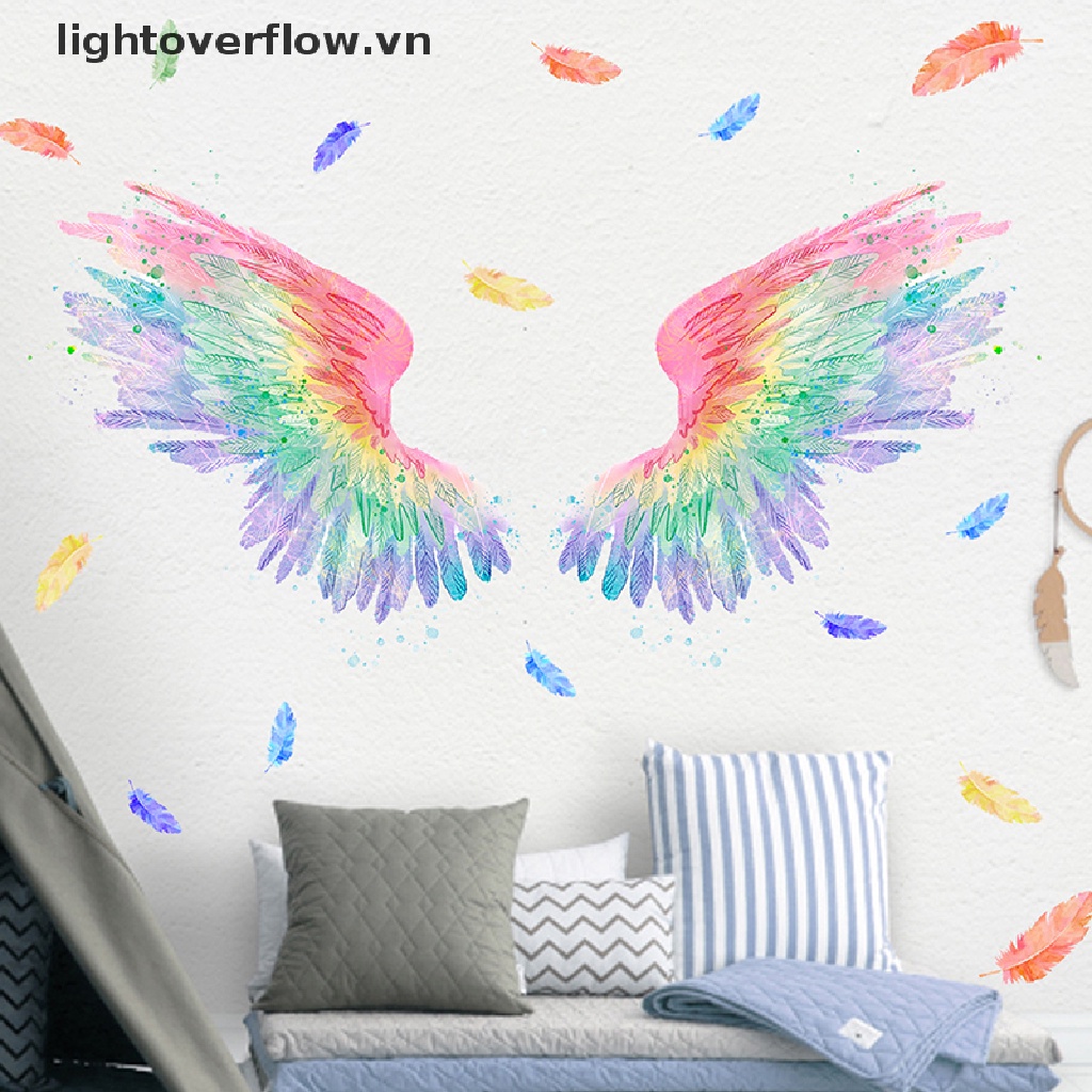 Giấy Dán Tường Vinyl Hình Đôi Cánh Thiên Thần Trang Trí Phòng Khách / Phòng Ngủ