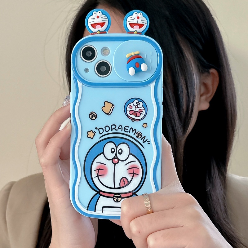 Ốp Điện Thoại TPU Dẻo Họa Tiết Doremon 3D Dễ Thương Cho iPhone 14 13 12 Pro Max Plus 11