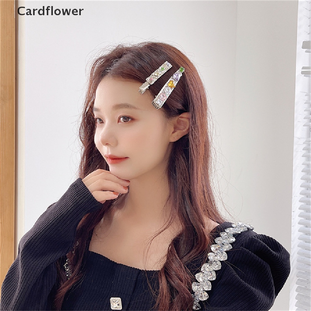 < Cardflower > Kẹp Tóc Mỏ Vịt Đính Đá Nhiều Màu Sắc Thời Trang Cổ Tích Hàn Quốc Đa Dạng