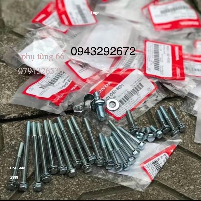 Bộ ốc lốc máy trái phải giữa Dream, Wave Honda