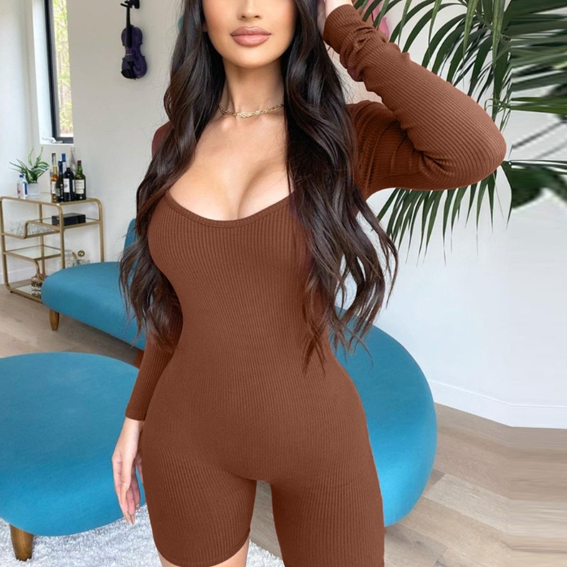 Bộ Áo Liền Quần Thể Thao Dài Tay Một Mảnh Không Đường May Dành Cho Nữ