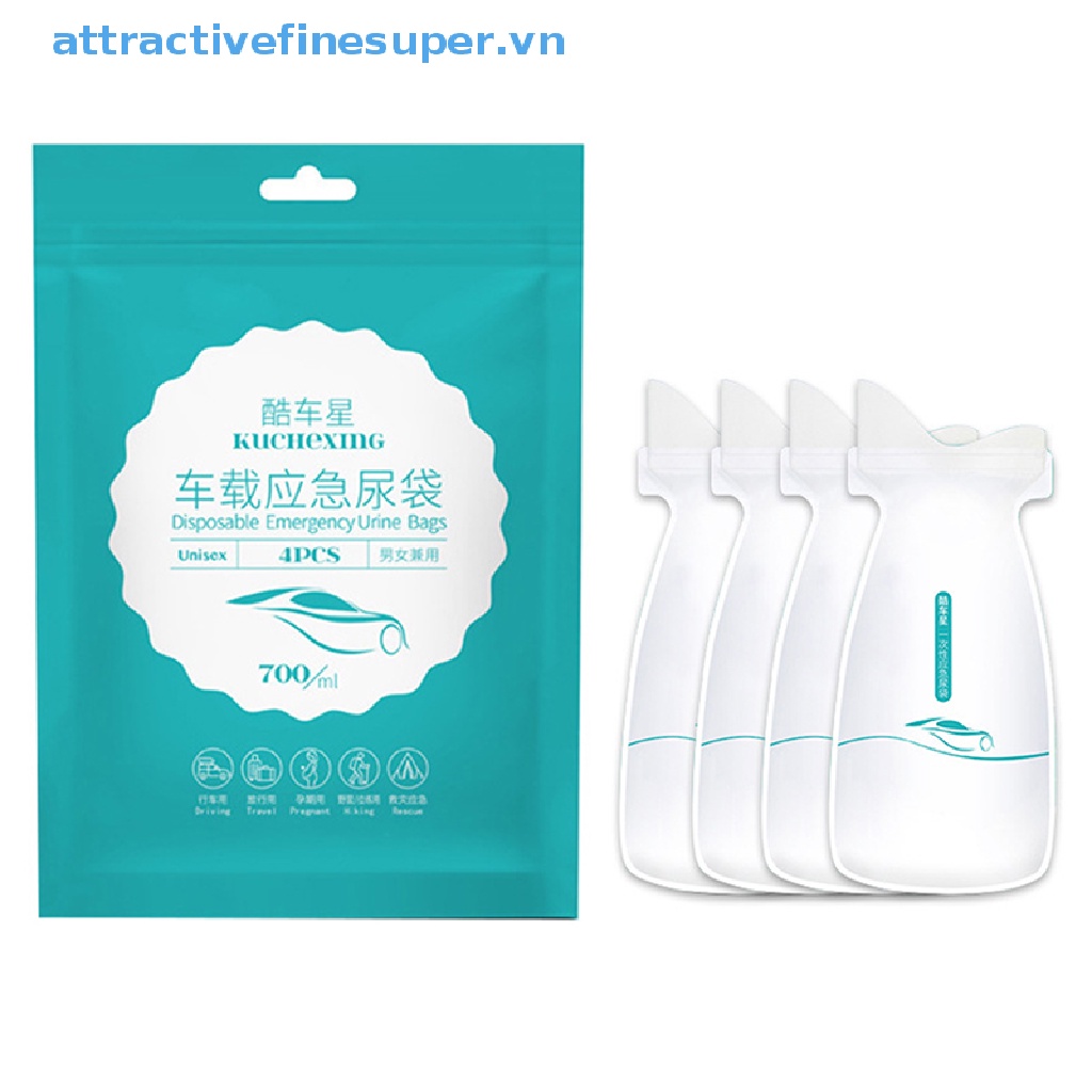 Set 4 Túi Đi Vệ Sinh Khẩn Cấp Di Động AFS 700ml Sử Dụng Một Lần Tiện Lợi