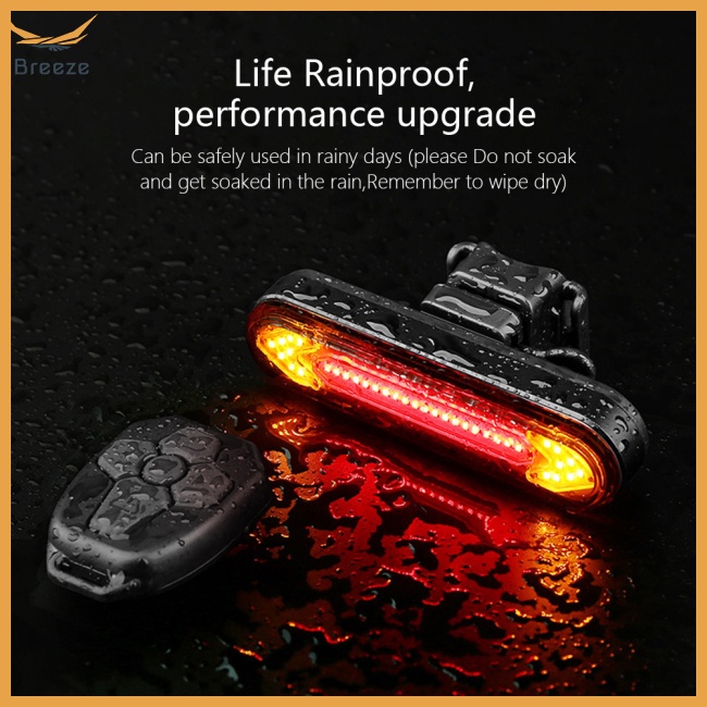 Đèn Led Tín Hiệu Đuôi Xe Đạp Có Điều Khiển Từ Xa Không Dây Sạc Lại Bằng Cổng Usb