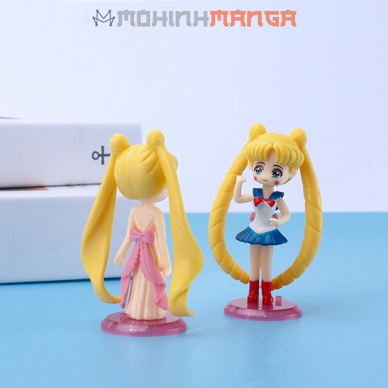 Mô hình chibi 6 nhân vật thủy thủ mặt trăng Sailor Moon Usagi Ami Rei Makoto Minako Mamoru Setsuna Michiru Haruka