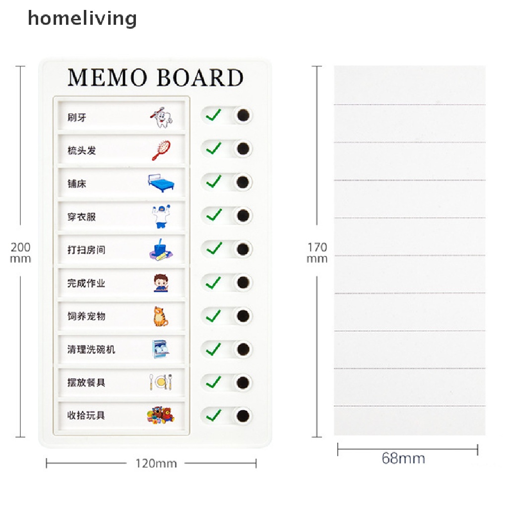 Homeliving Bảng Ghi Chú Lập Kế Hoạch Hàng Ngày Bằng Nhựa Có Thể Tái Sử Dụng Cho Bé Tự Phục Hồi