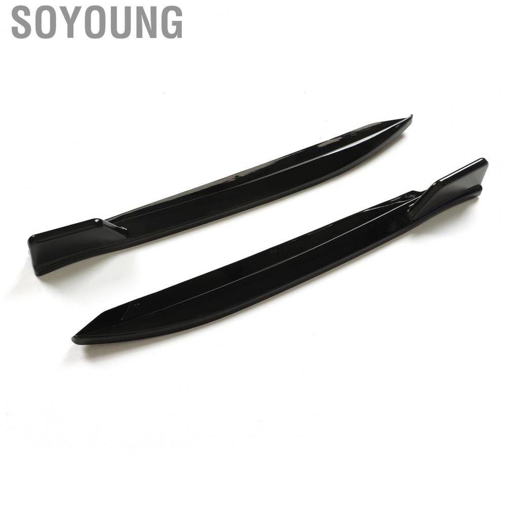 Soyoung Rear Bumper Lip Spoiler  Lightweight 2PCS Fade Resistant Smooth Surface Car Wing Scratch with Screw for Vehicle