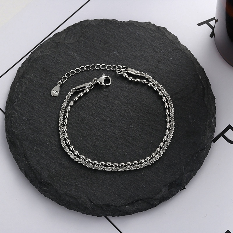 Vòng Tay Hai Lớp Bằng Bạc 925 Đơn Giản Thời Trang Dành Cho Nữ