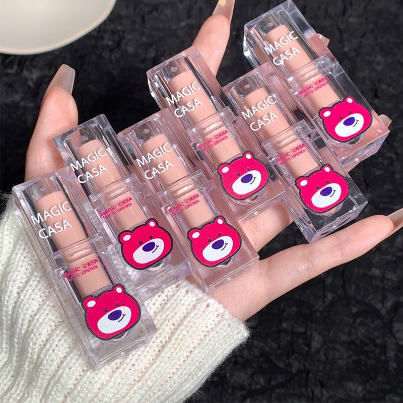 Derf Son Lì MAGIC CASA 6 Màu Sắc Lựa Chọn Thiết Kế Vỏ Son Hình Gấu Dễ Thương