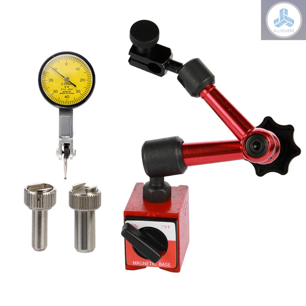 Shockproof Waterproof Leverage Dial Indicator and Mini Flexible Magnetic Base Holder Bracket Tool Kit