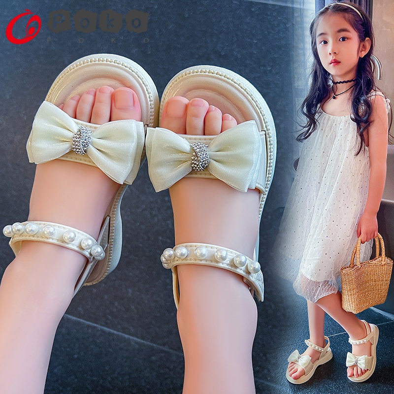 Giày Sandal Đế Mềm Mùa Hè 2023 Phong Cách Công Chúa Cho Bé Gái