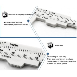 0-80mm Double Scale Plastic Vernier Caliper Mini Ruler Measurement Tool