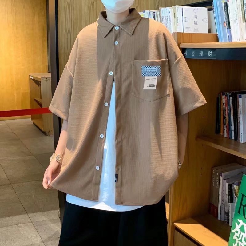 Áo Sơ Mi Tay Ngắn Phong Cách Retro Nhật Bản Cho Nam