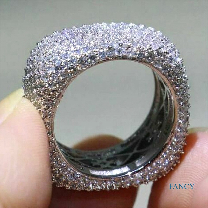 Nhẫn Mặt Vuông Đính Đá Zircon Lấp Lánh Sang Trọng Thời Trang Dự Tiệc Cho Nữ