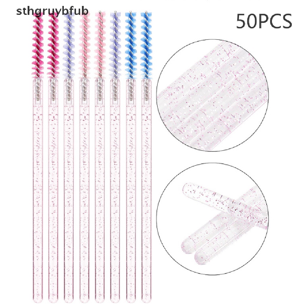 Set 50 Cọ Chuốt Mi / Lông Mày Tay Cầm Pha Lê