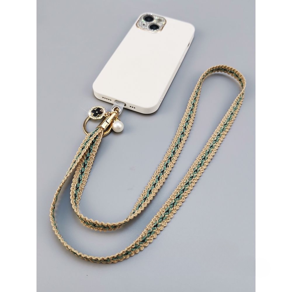 Mobile Dây Đeo Điện Thoại Dạng Treo Dài Đính Hạt Ngọc Trai Không Dệt Tay Phong Cách Thời Trang Dành Cho Nữ