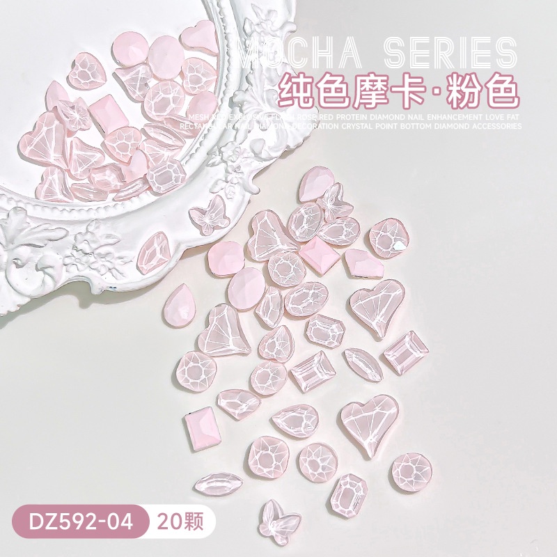 Túi 20 viên đá mix nhiều size, hình dạng, trang trí nail