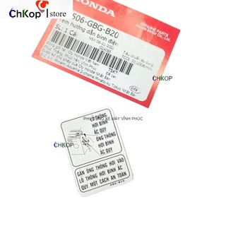 Tem dán hộp bình điện, acquy xe Dream, Wave, Future zin honda -Chkop