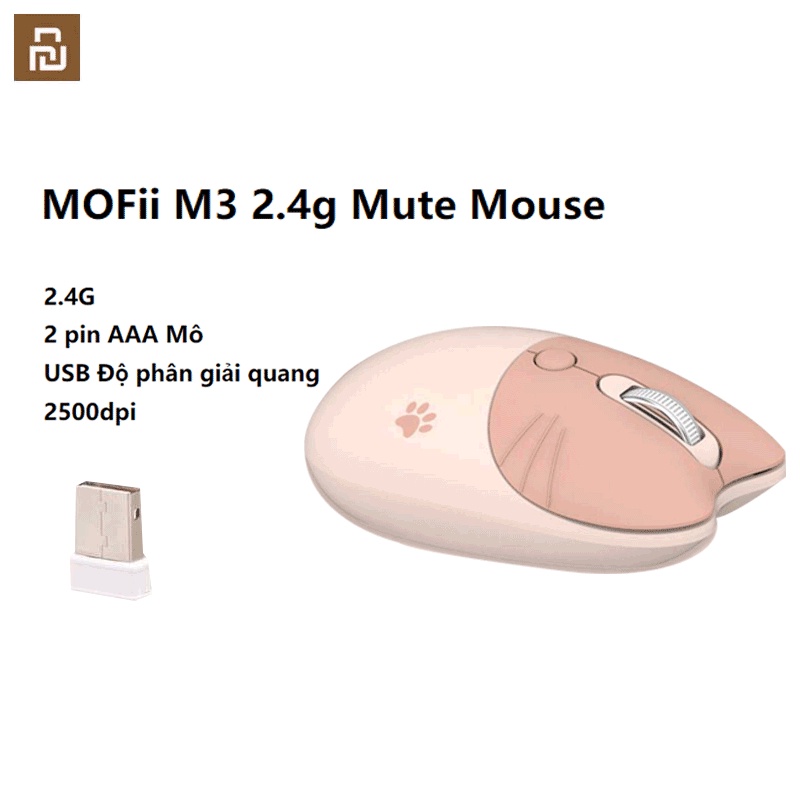 MOFii M3 2.4g Chuột Không Dây Tắt Tiếng Laptop Văn Phòng Dễ Thương Di Động-Mi Best