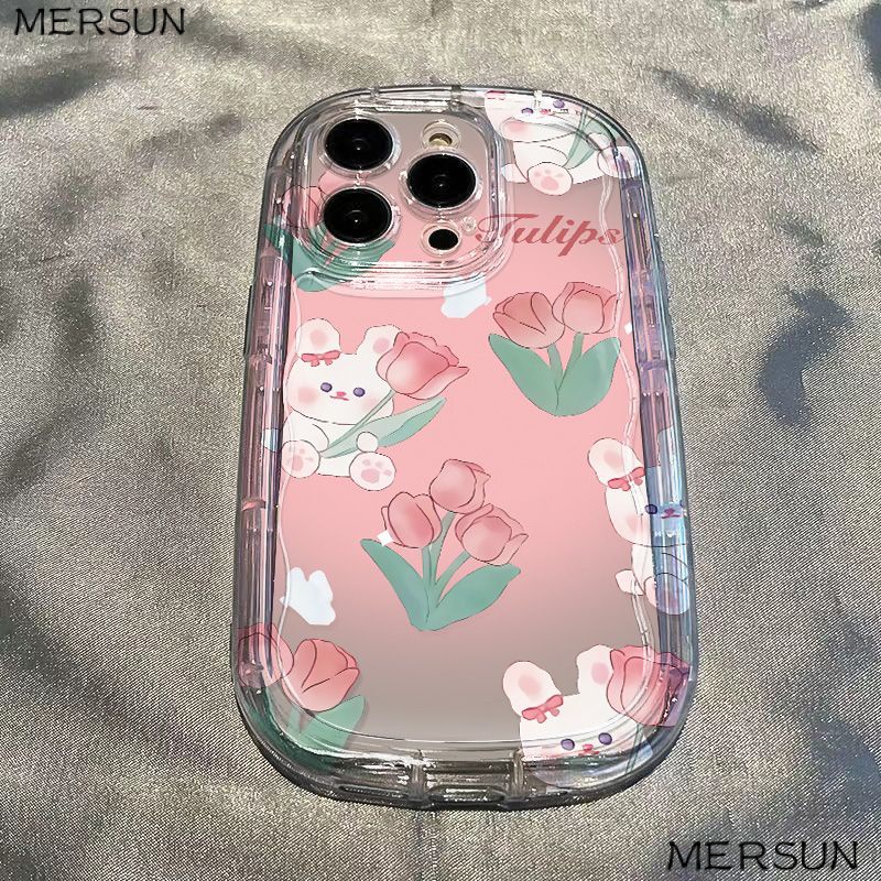 ✅Ốp Điện Thoại Mềm Trong Suốt Chống Sốc Hình Hoa Tulip / Thỏ Cho Apple 1213 iPhone148p117xr / / promax xs A0HE