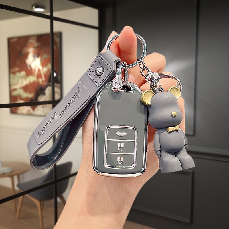 Vỏ Da Kim Loại Bọc Chìa Khóa Xe Hơi Honda Brio City Civic BRV HRV CRV Civic Type R WRV ACCORD Odyssey