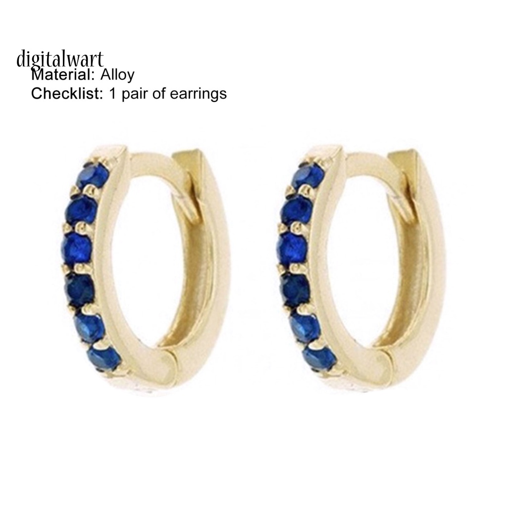 Kỹ Thuật Số| 1 Đôi Bông Tai Tròn Đính Đá Lấp Lánh Thân Thiện Với Da