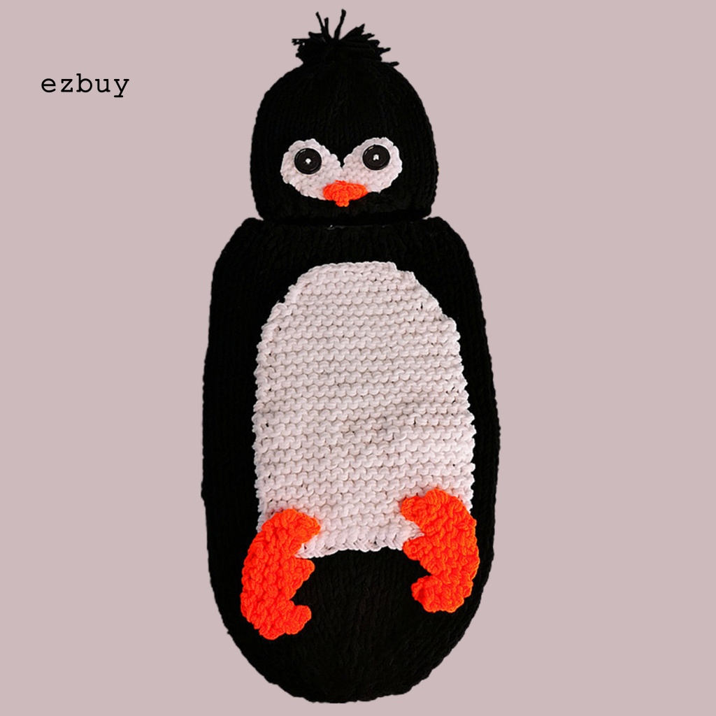 Bộ Đồ Quấn Em Bé Sơ Sinh In Họa Tiết Chim Cánh Cụt Đa Năng Dùng Làm Đạo Cụ Chụp Ảnh